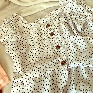 Peplum, hearts blouse.